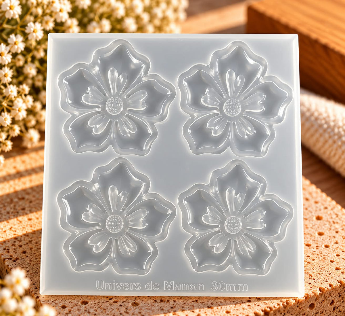 Moule en silicone 30 mm – Fleurs élégantes