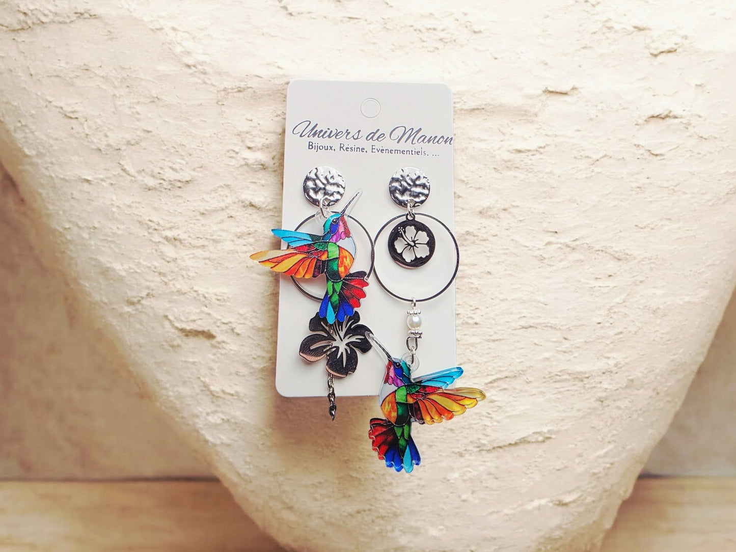 Boucles d’oreilles Colibris Multicolores