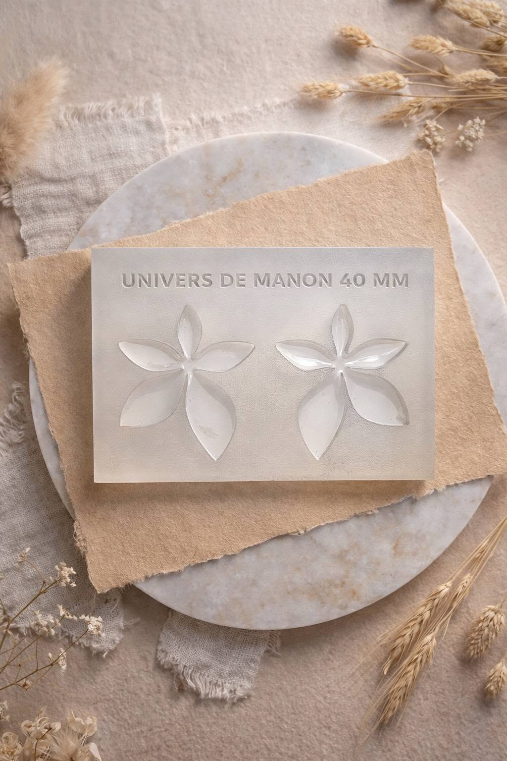 Moule silicone boucles d’oreilles Fleur 4 pétales – 40 mm