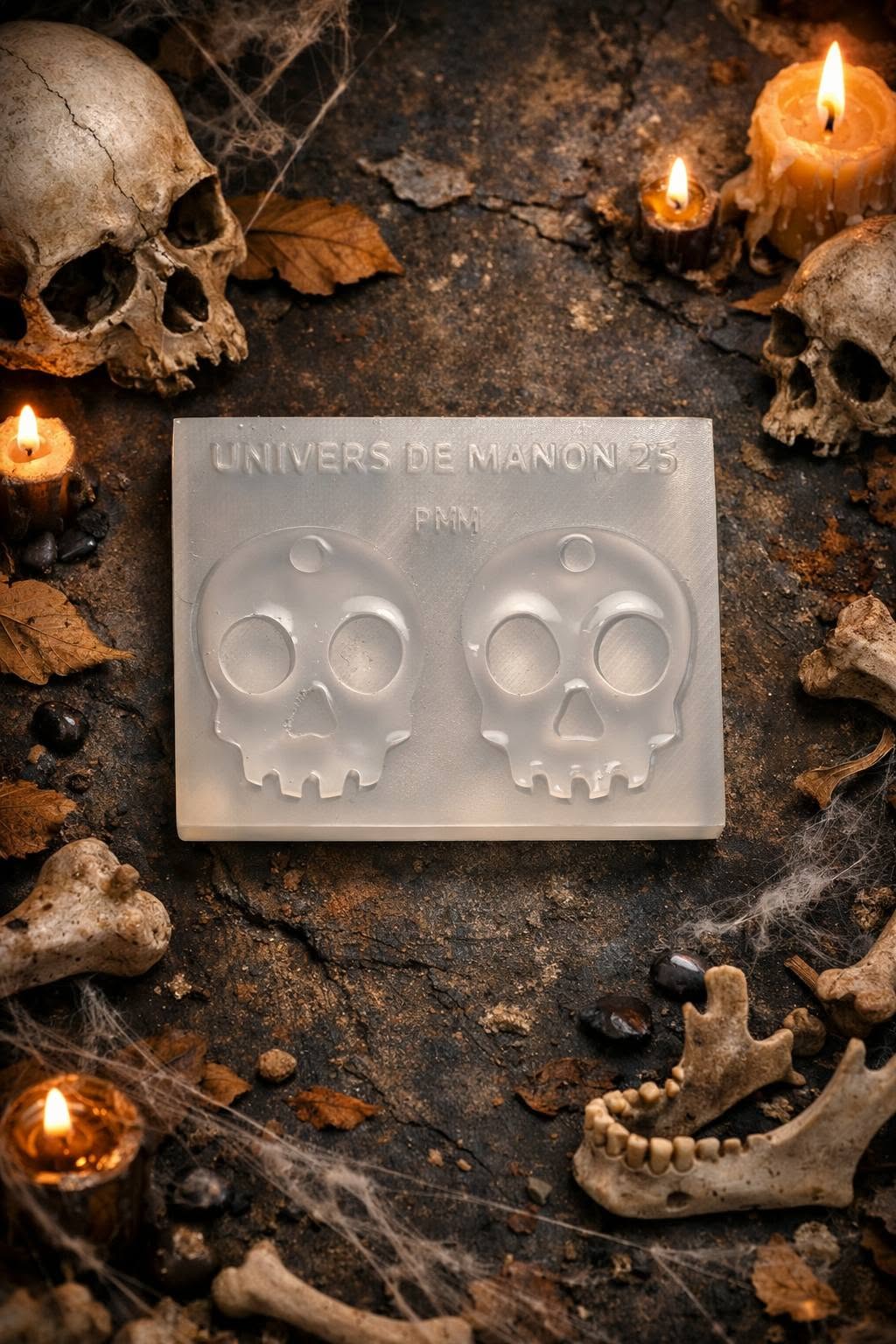 Moule Boucles d’oreilles Tête de Mort 25 mm