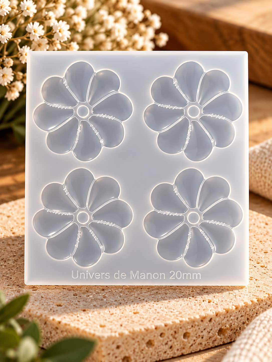 Moule en silicone 20 mm – Fleurs à 8 pétales