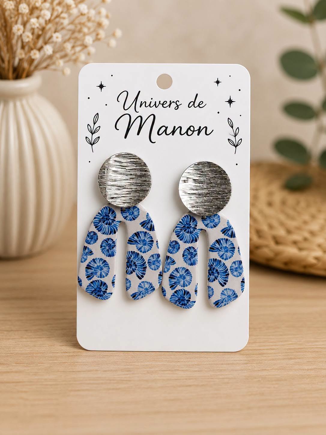 Boucles d’Oreilles Élégance Bleue