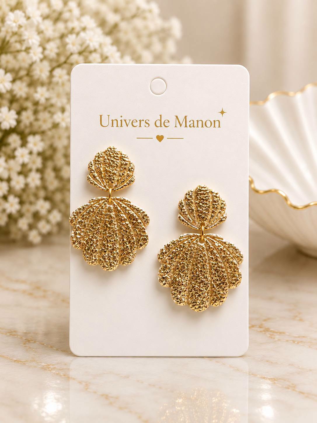 Boucles d’oreilles dorées Coquillage