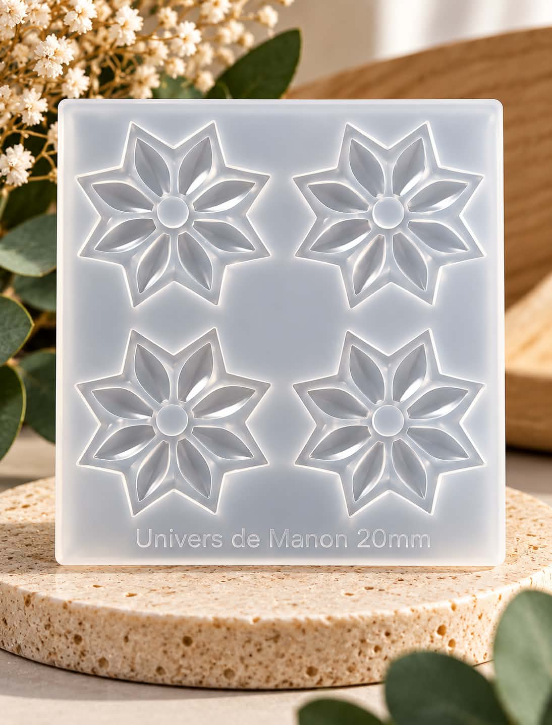 Moule en silicone 25mm – Fleurs étoilées