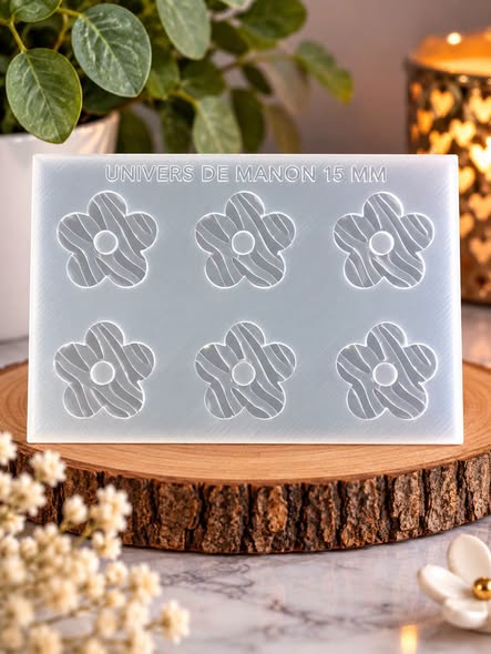 Moule en silicone fleur texturé zébré - 20 mm