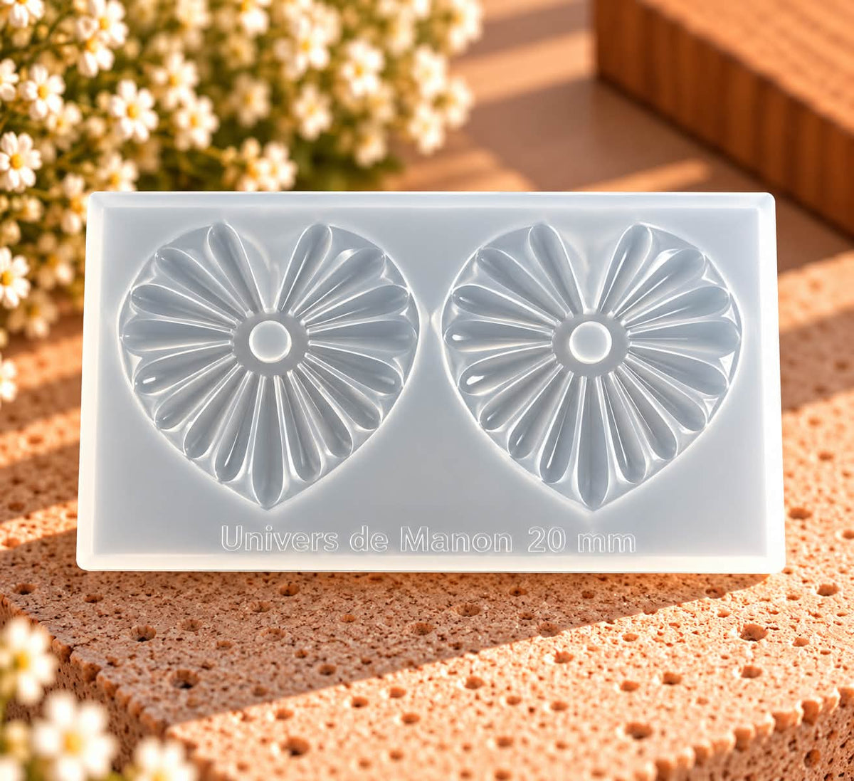 Moule en silicone 20 mm – Cœurs floraux