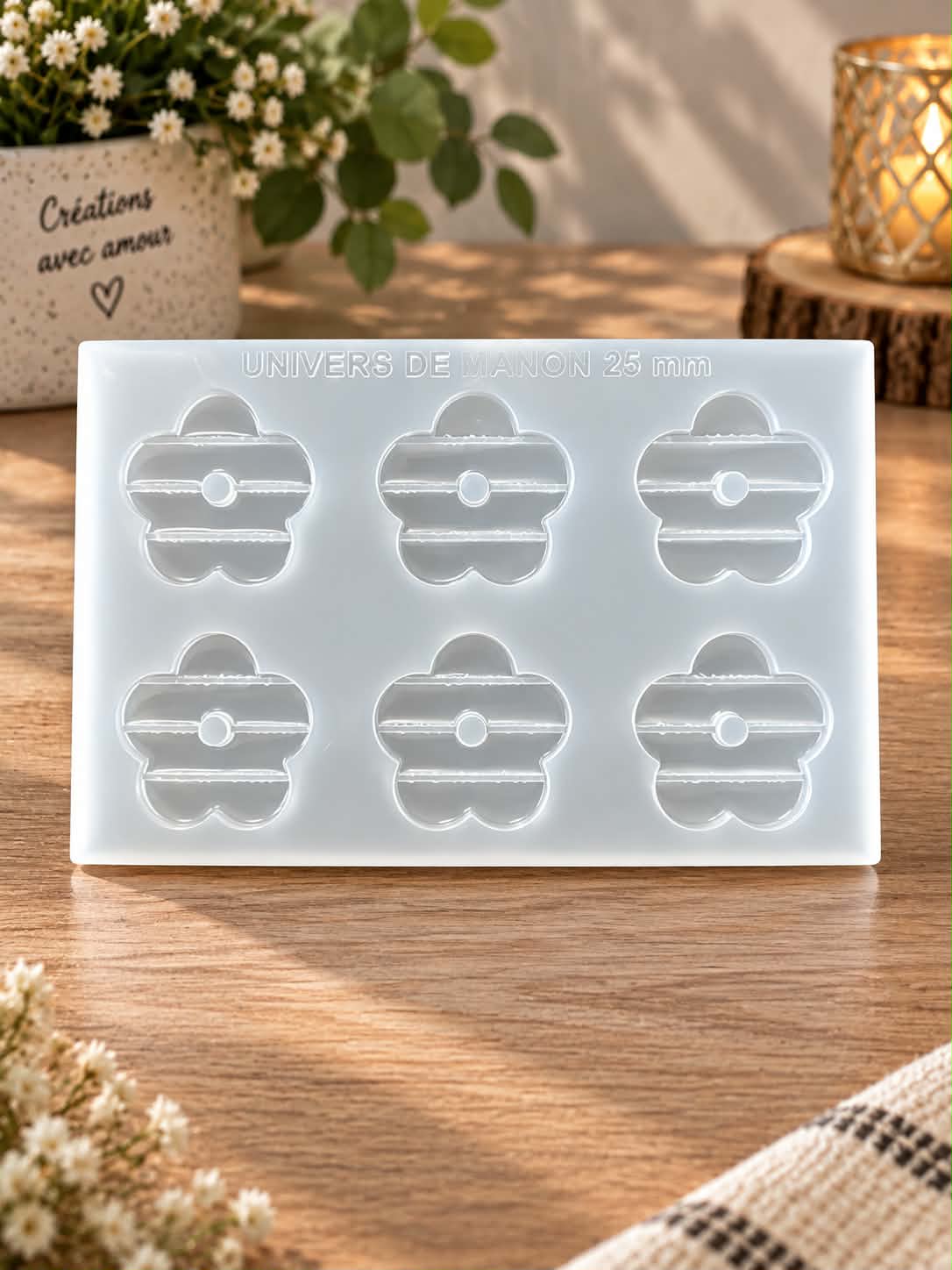 Moule en silicone fleur relief 25 mm