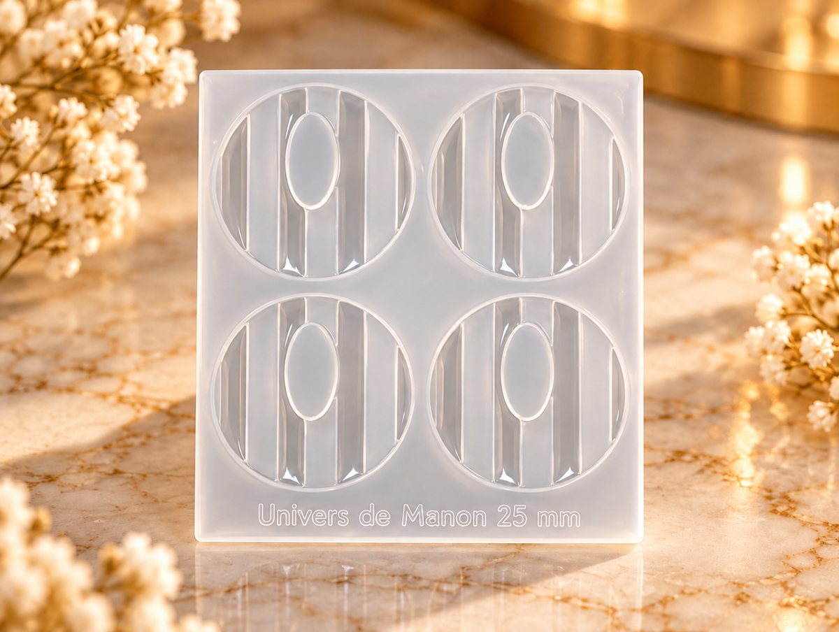Moule en silicone rond avec traits 25 mm