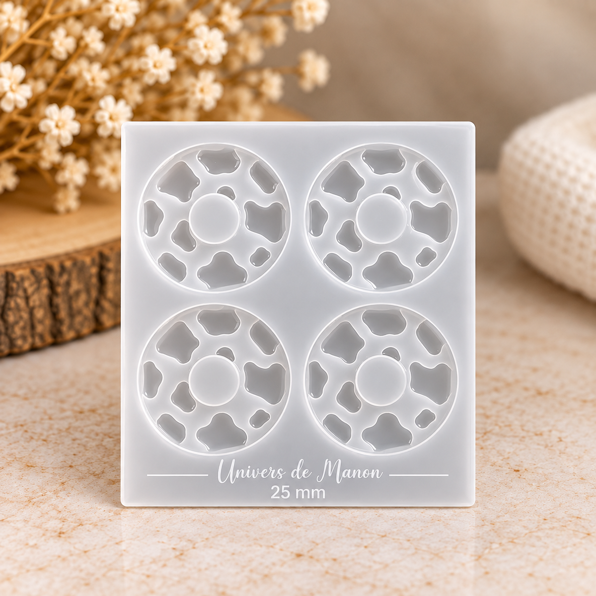 Moule Rond Motif Vachette â 4 empreintes 25 mm