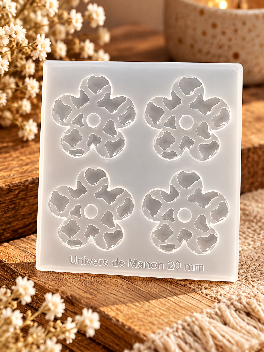 Moule Fleur Motif Vachette â 4 empreintes 20mm