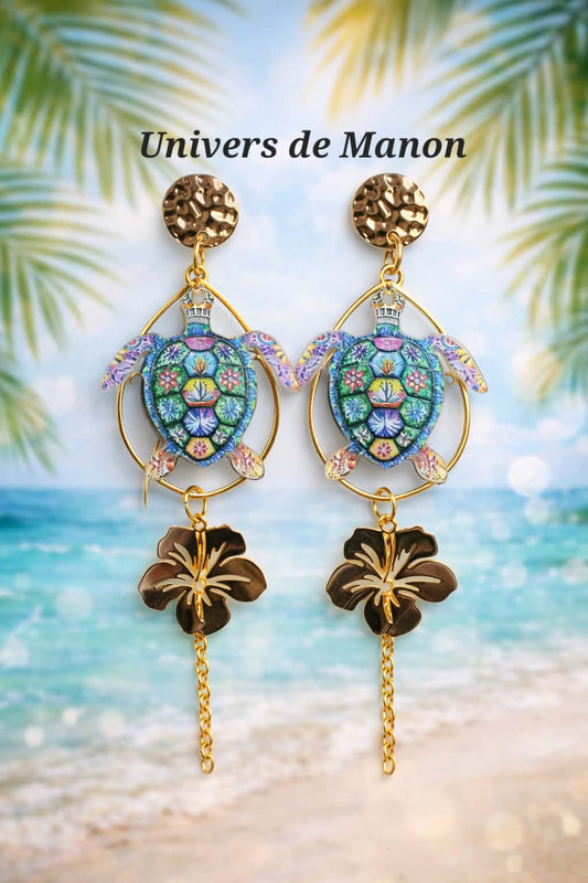 Boucles d’oreilles Tortues Tropicales