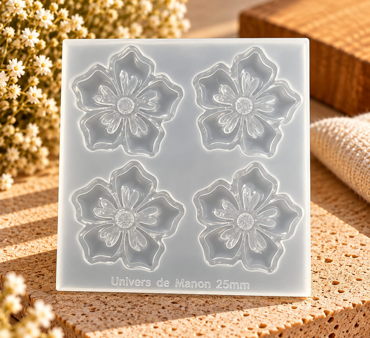Moule en silicone 25 mm – Fleurs élégantes