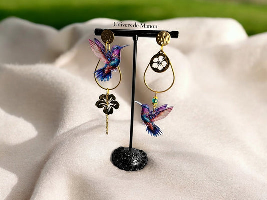 Boucles d’oreilles Colibris Élégance
