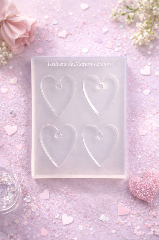 Moule silicone boucles d’oreilles cœur – 25 mm