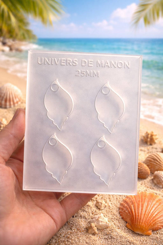 Moule Boucles d’oreilles Coquillage – Univers de Manon 25 mm 🐚