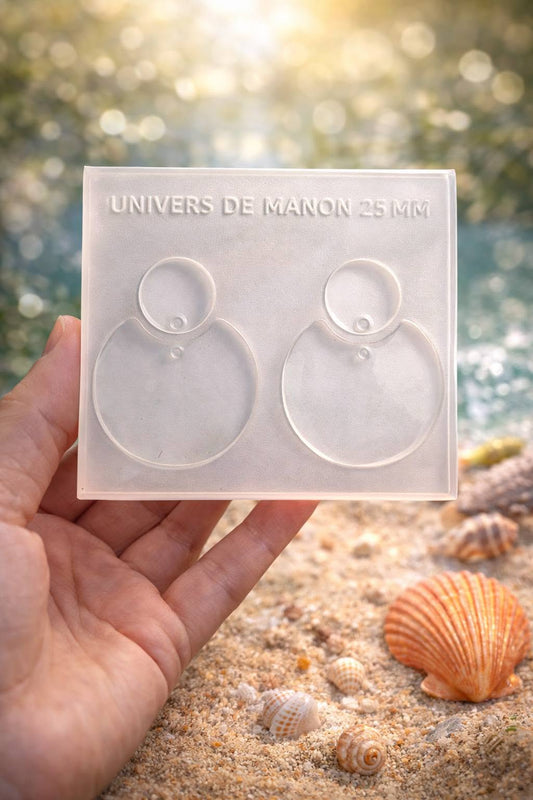 Moule en silicone pour boucles d’oreilles – Design rond 25 mm
