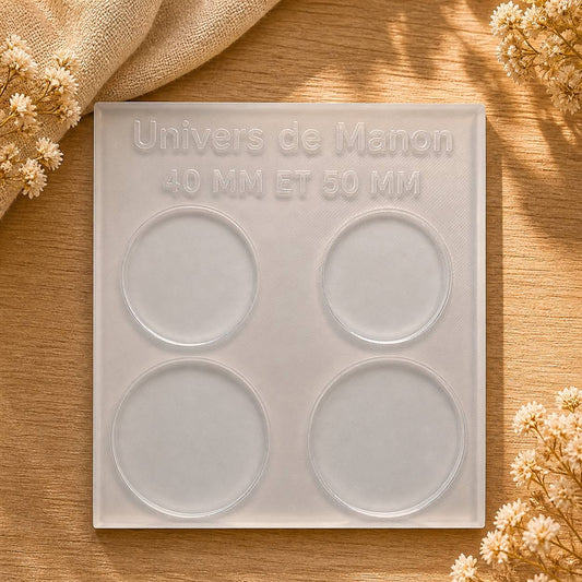 Moule silicone – 4 formes rondes 40 mm et 50 mm