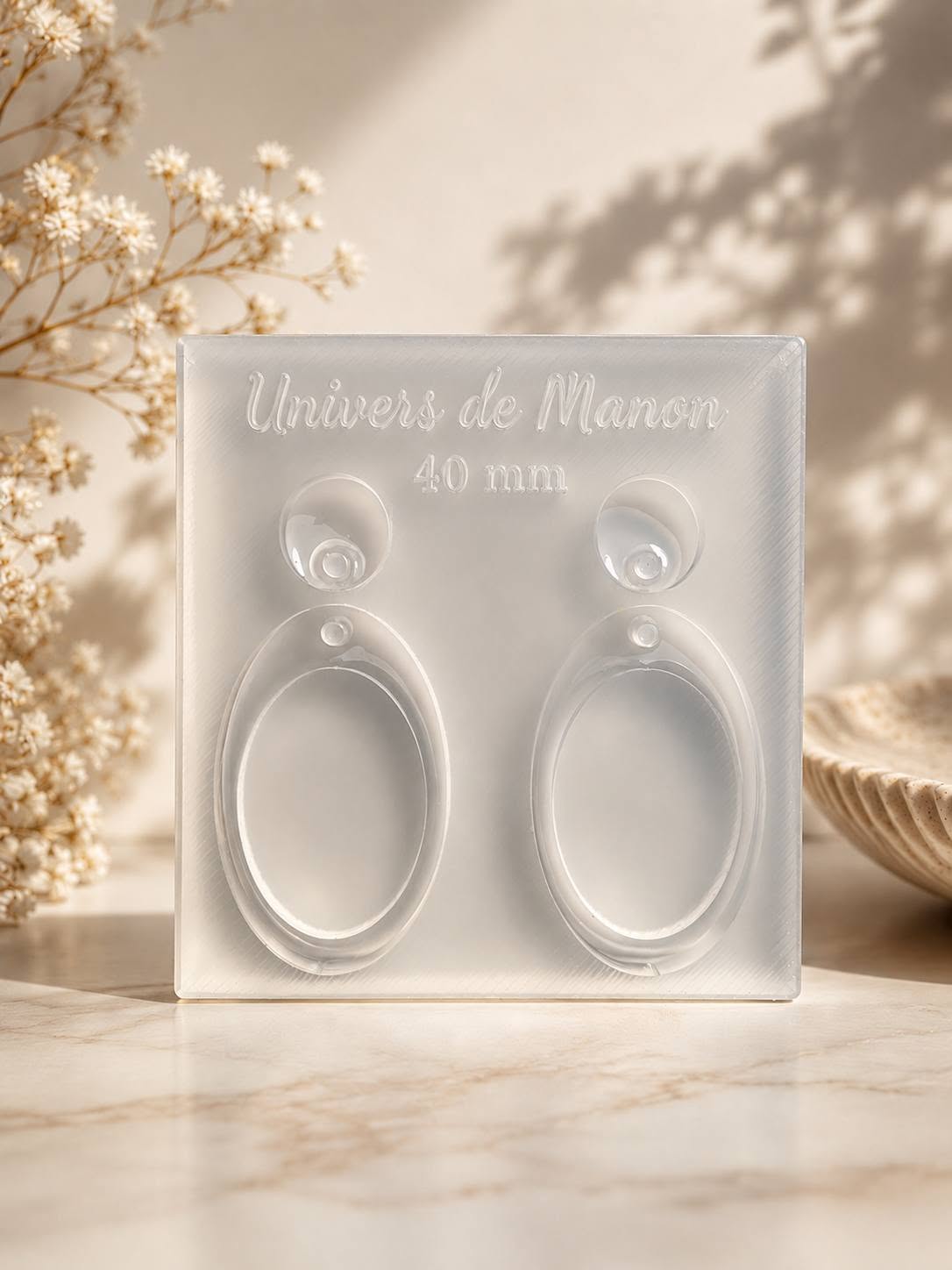 Moule boucles d’oreilles – Ovale double – 40 mm