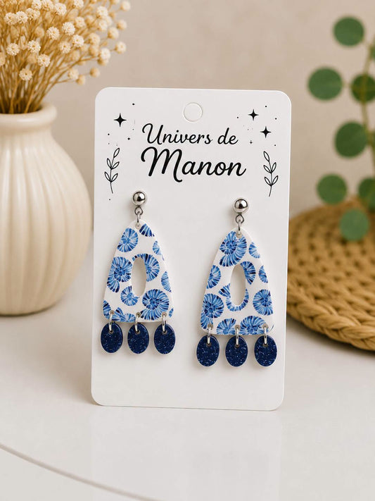 Boucles d’oreilles Bleu & Blanc