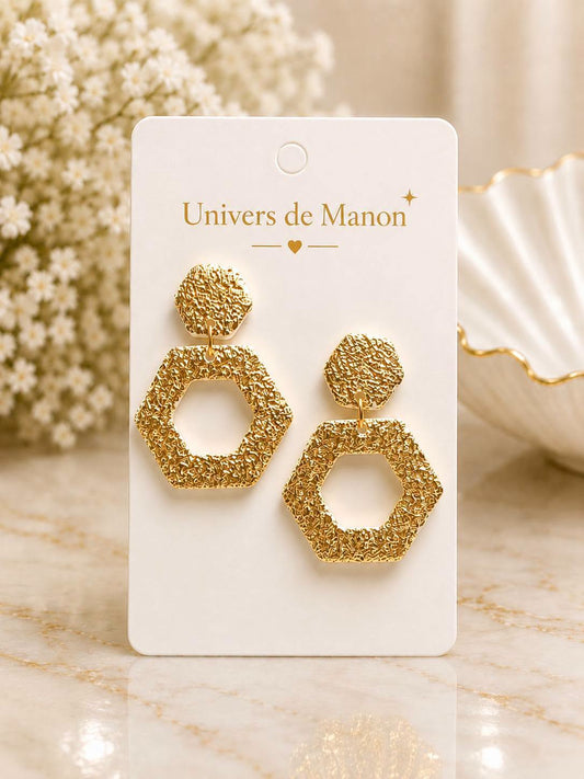 Boucles d’oreilles dorées  Élégance Géométrique