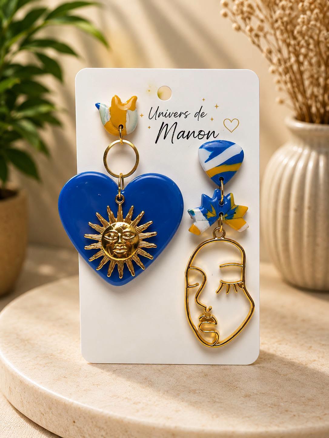 Boucles d’oreilles  Soleil & Art abstrait