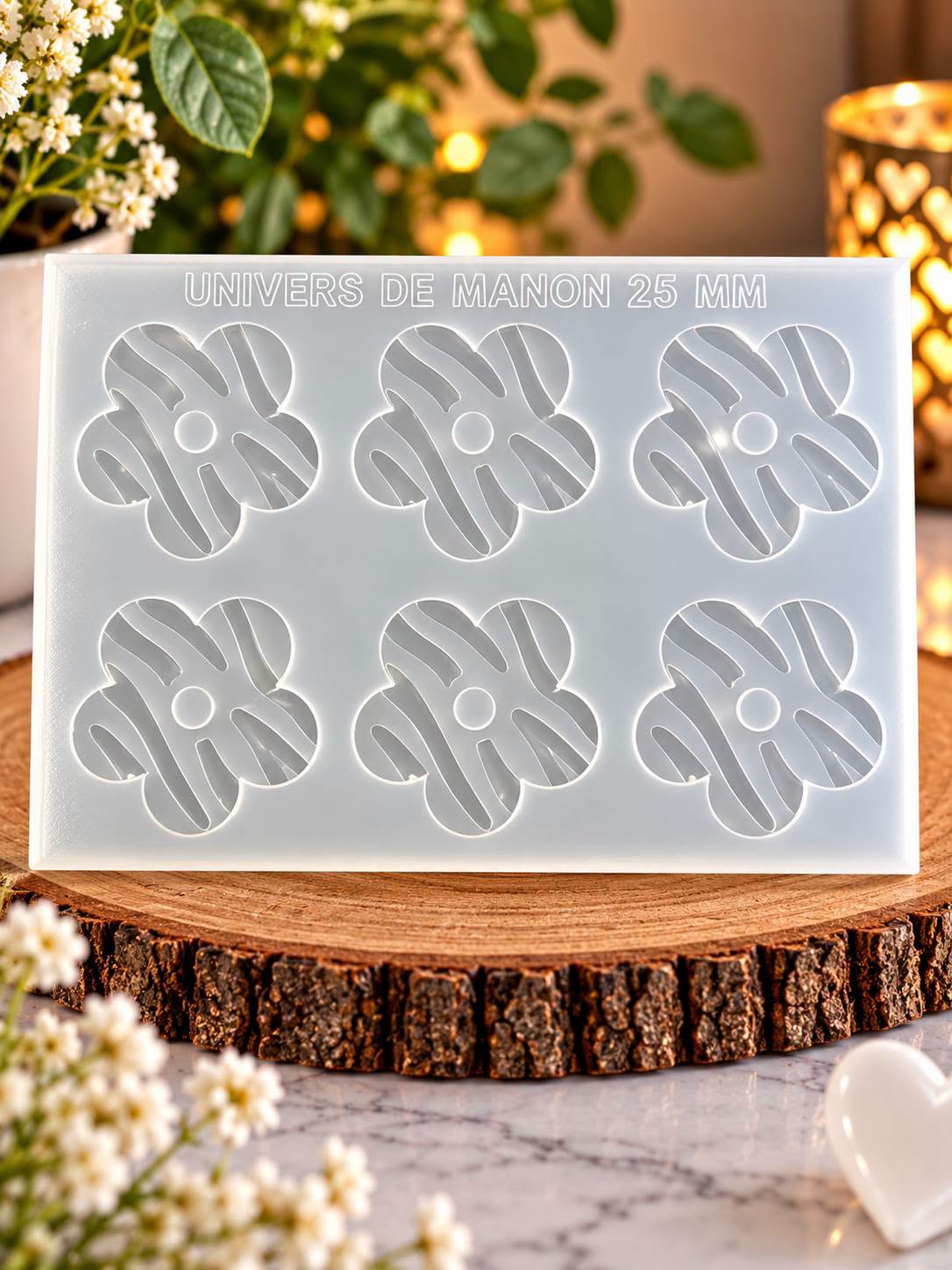 Moule en silicone fleur texturé zébré - 25 mm