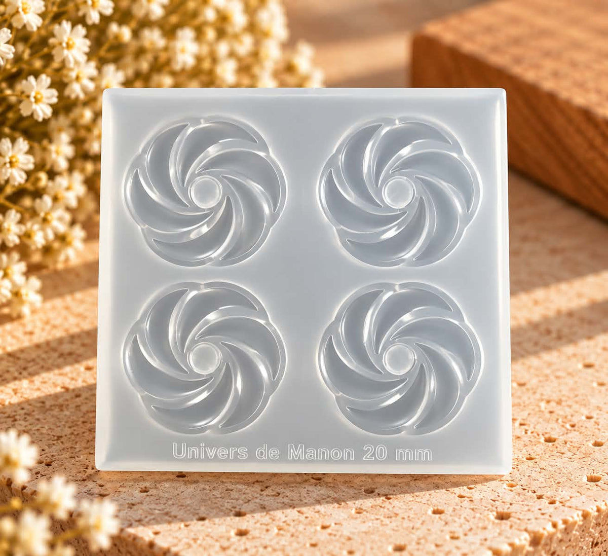 Moule en silicone 20 mm – Fleur tourbillon