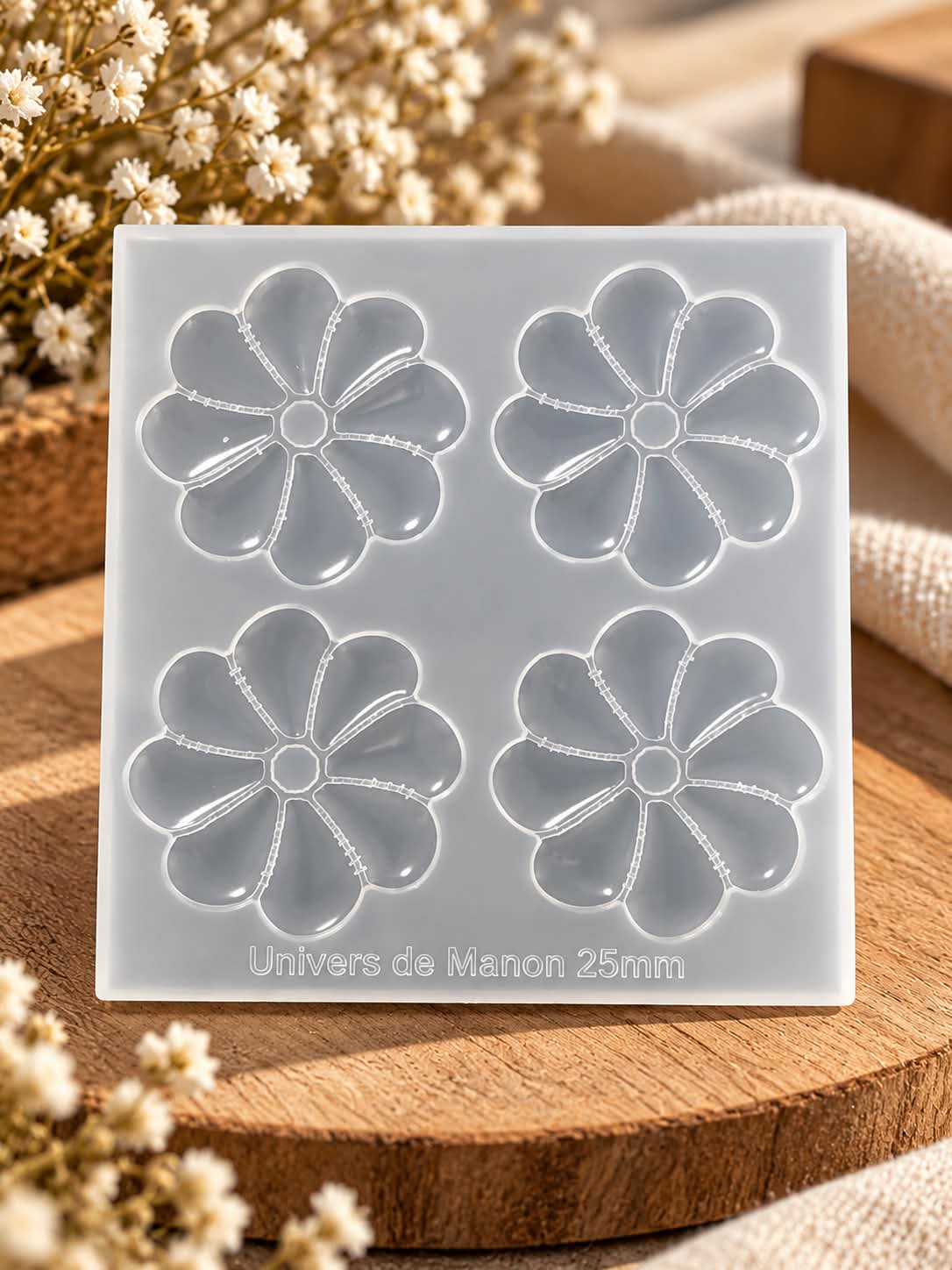 Moule en silicone 25 mm – Fleurs à 8 pétales