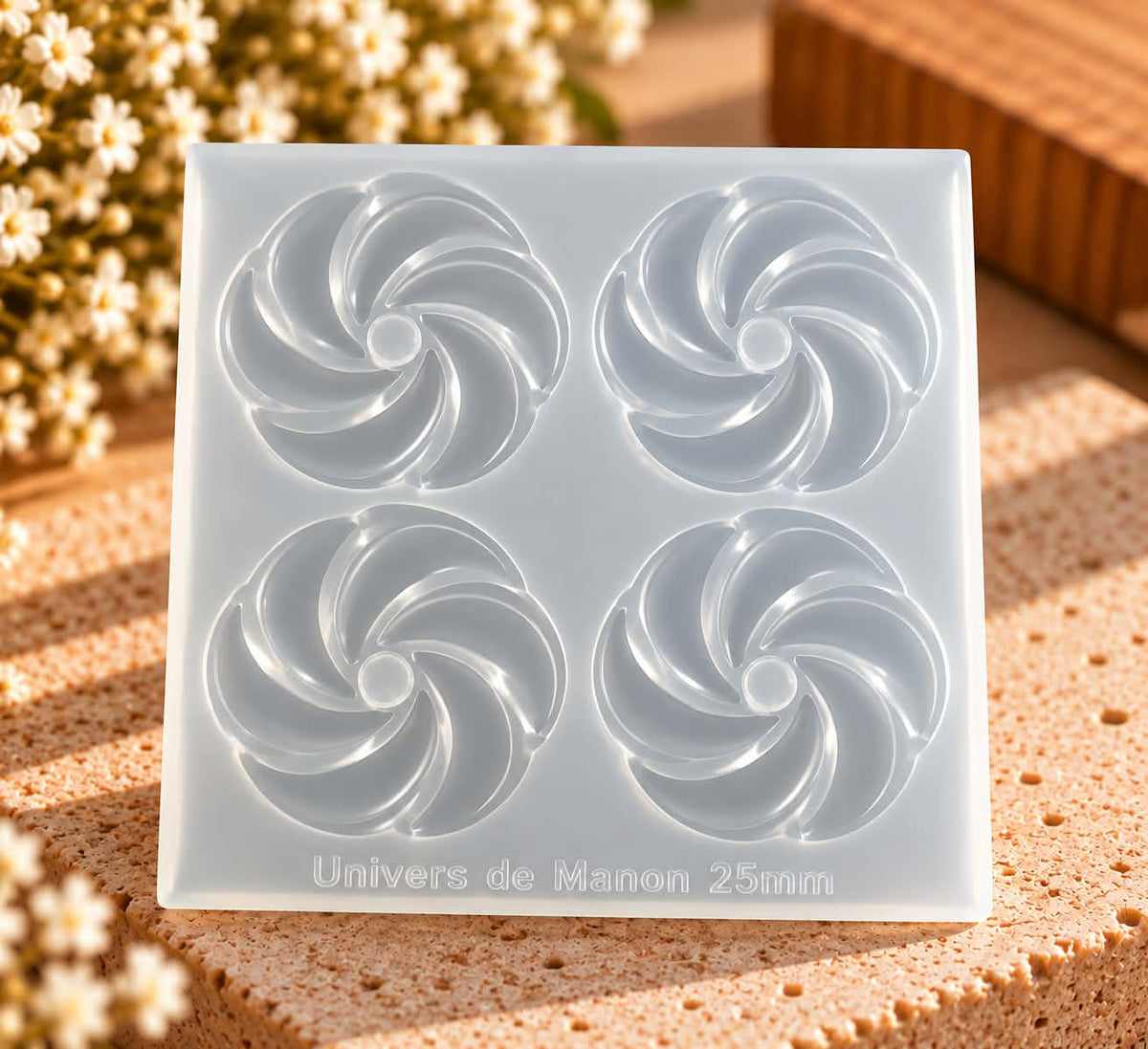 Moule en silicone 30 mm – Fleur tourbillon