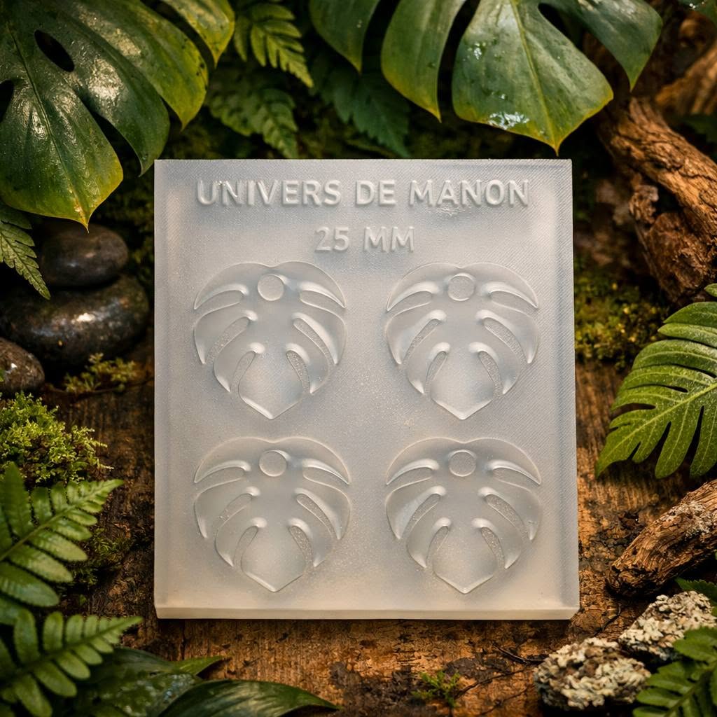 Boucles d’oreilles Feuille Tropicale 25 mm