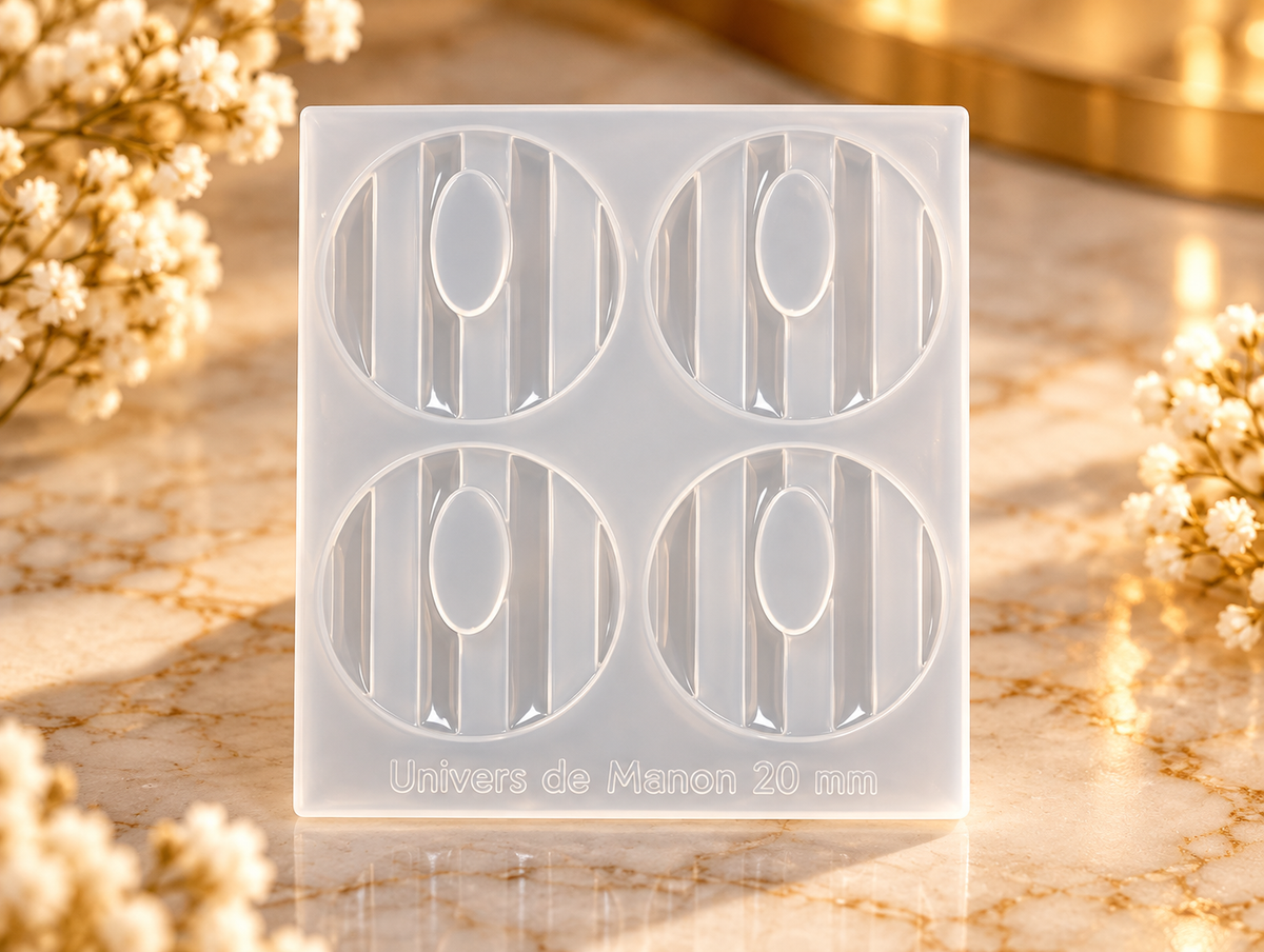 Moule en silicone rond avec traits 20 mm