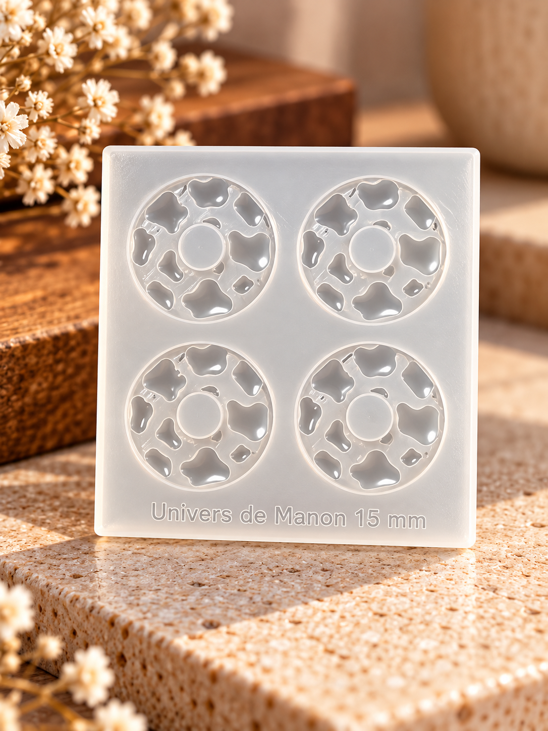 Moule rond Motif Vachette – 4 empreintes 15mm