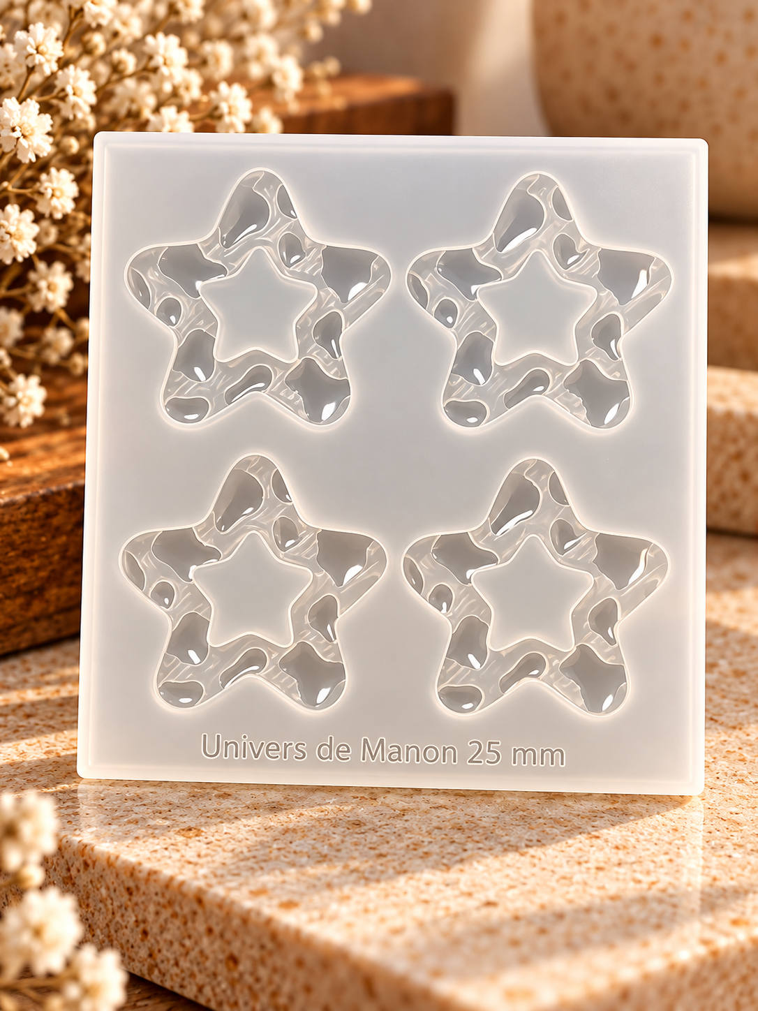Moule Etoile Motif Vachette – 4 empreintes 25 mm