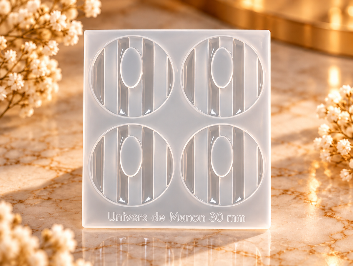 Moule en silicone rond avec traits 30mm